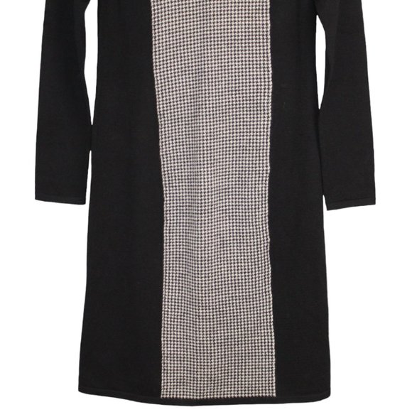 Lauren Ralph Lauren Sm Black White Sweater Dress Turtleneck Houndstooth Pullover - Picture 5 of 12
